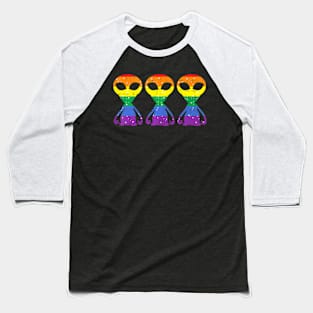 3  Gay Aliens  ET Sp LGBTQ Pride Flag Baseball T-Shirt